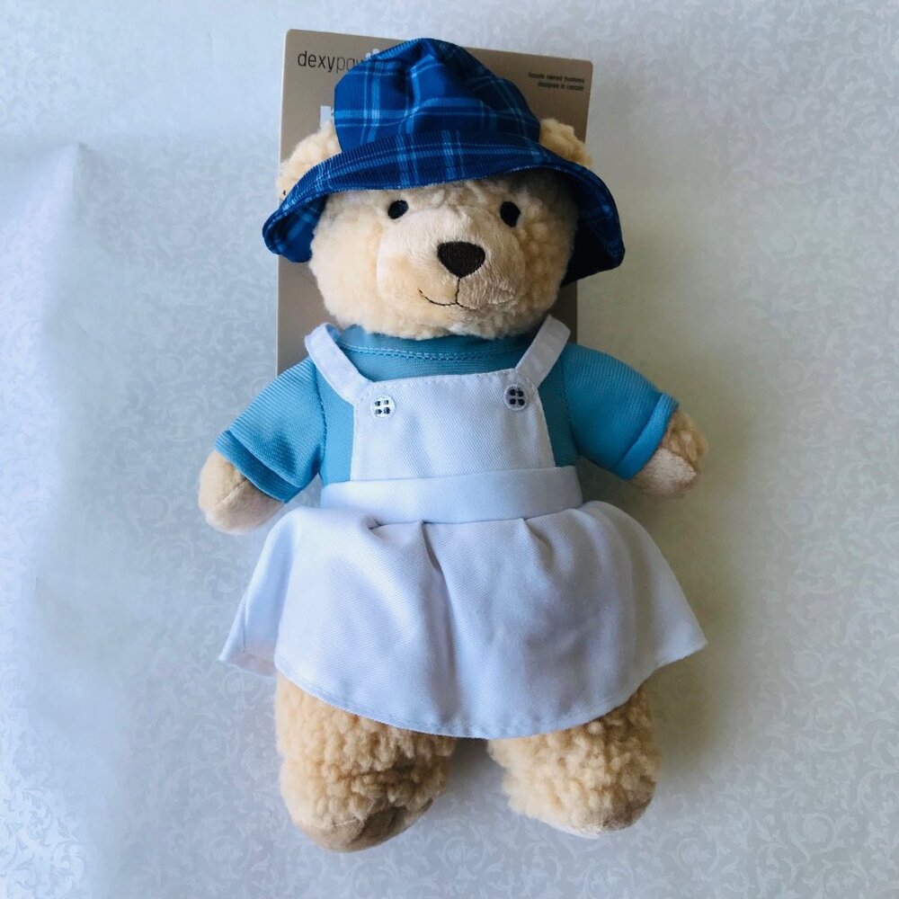 dexypaws Plush dog toy preppy boy tan bear Squeaky